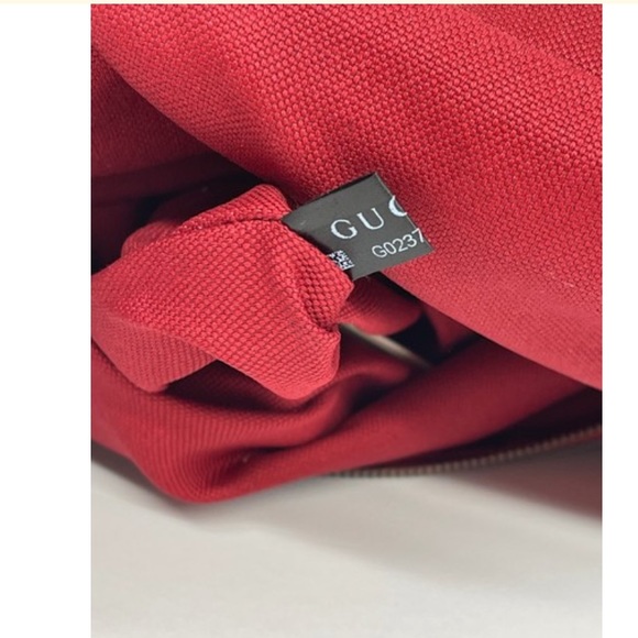 Gucci New Drawstring Logo Stripes Signature Backpack/ Tote - Picture 10 of 12